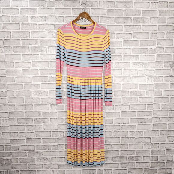 STINE GOYA Women's Joel Stiped Jersey Midi Dress in multi color size Small - Picture 11 of 11